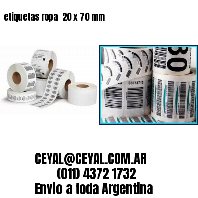 etiquetas ropa  20 x 70 mm