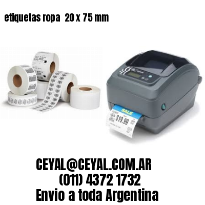 etiquetas ropa  20 x 75 mm