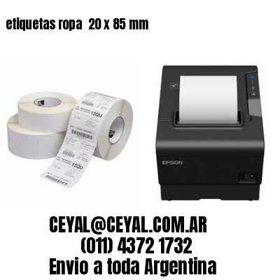 etiquetas ropa  20 x 85 mm