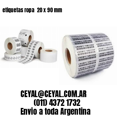 etiquetas ropa  20 x 90 mm