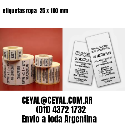etiquetas ropa  25 x 100 mm