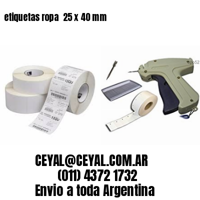 etiquetas ropa  25 x 40 mm