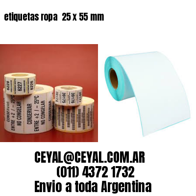 etiquetas ropa  25 x 55 mm