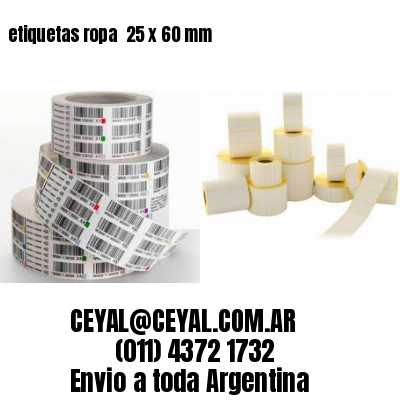 etiquetas ropa  25 x 60 mm