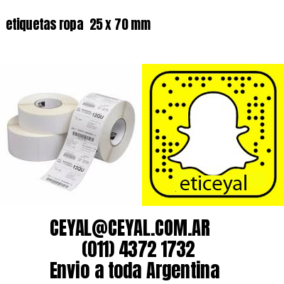 etiquetas ropa  25 x 70 mm