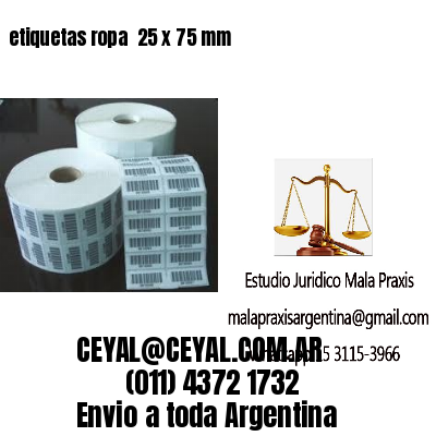 etiquetas ropa  25 x 75 mm