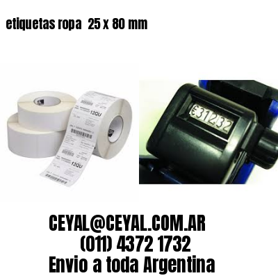etiquetas ropa  25 x 80 mm