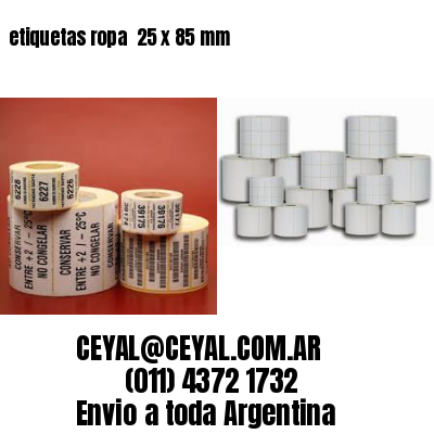 etiquetas ropa  25 x 85 mm