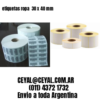 etiquetas ropa  30 x 40 mm