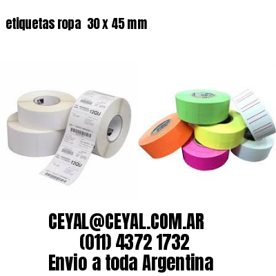 etiquetas ropa  30 x 45 mm