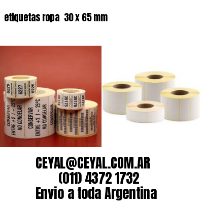 etiquetas ropa  30 x 65 mm