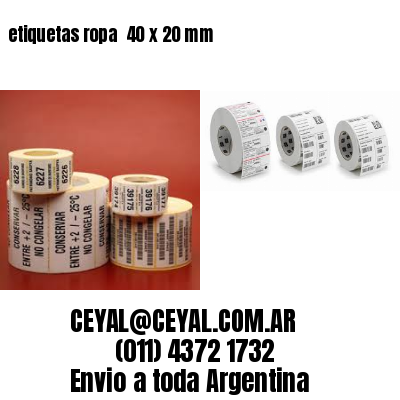 etiquetas ropa  40 x 20 mm
