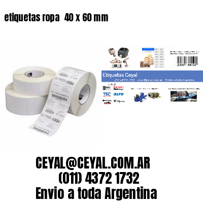 etiquetas ropa  40 x 60 mm