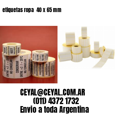etiquetas ropa  40 x 65 mm