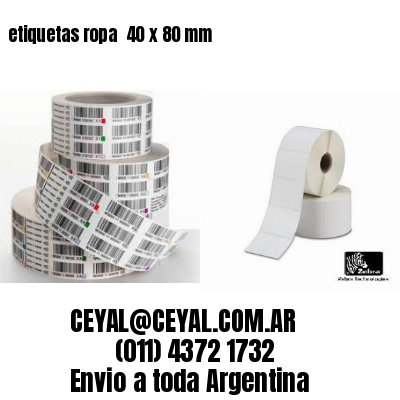 etiquetas ropa  40 x 80 mm