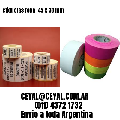 etiquetas ropa  45 x 30 mm