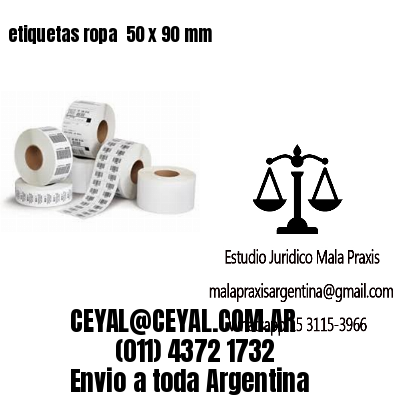 etiquetas ropa  50 x 90 mm