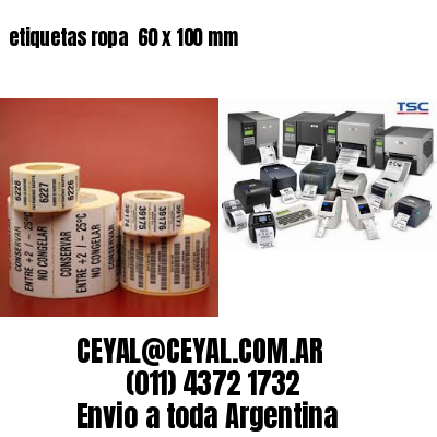 etiquetas ropa  60 x 100 mm