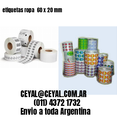 etiquetas ropa  60 x 20 mm