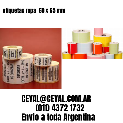 etiquetas ropa  60 x 65 mm
