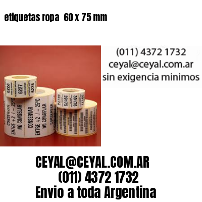 etiquetas ropa  60 x 75 mm