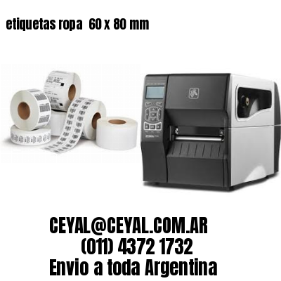 etiquetas ropa  60 x 80 mm