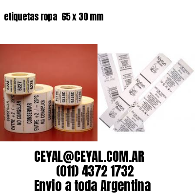 etiquetas ropa  65 x 30 mm