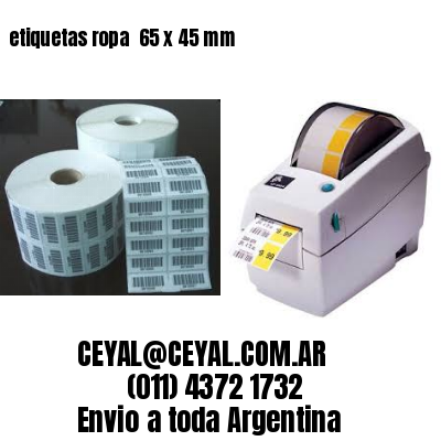 etiquetas ropa  65 x 45 mm