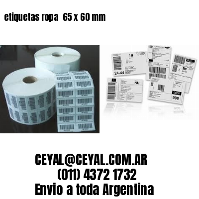 etiquetas ropa  65 x 60 mm