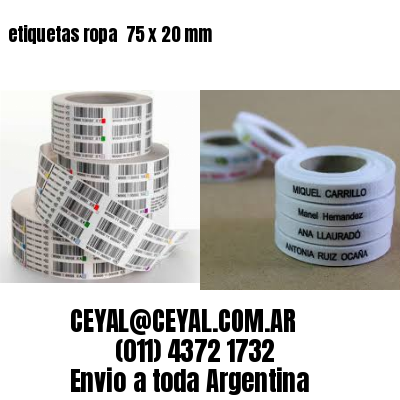 etiquetas ropa  75 x 20 mm