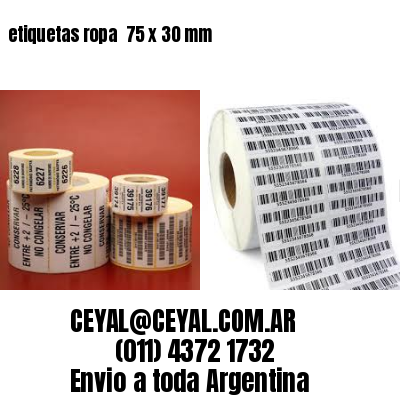 etiquetas ropa  75 x 30 mm