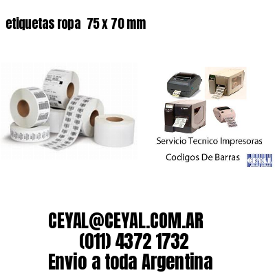etiquetas ropa  75 x 70 mm