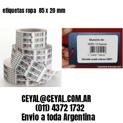 etiquetas ropa  85 x 20 mm