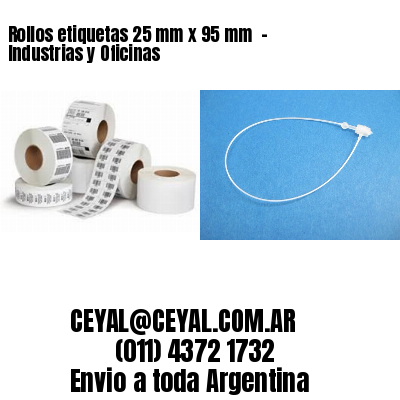 Rollos etiquetas 25 mm x 95 mm  – Industrias y Oficinas