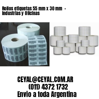 Rollos etiquetas 55 mm x 30 mm  – Industrias y Oficinas