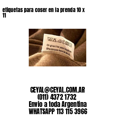 etiquetas para coser en la prenda 10 x 11
