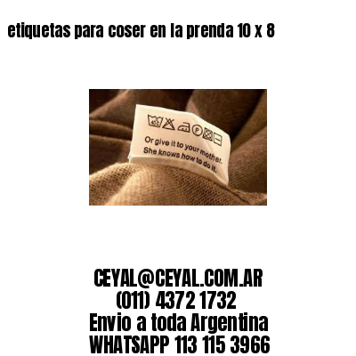 etiquetas para coser en la prenda 10 x 8