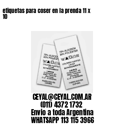 etiquetas para coser en la prenda 11 x 10