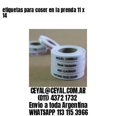 etiquetas para coser en la prenda 11 x 14