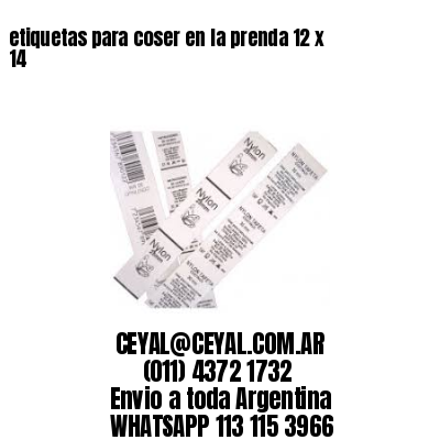 etiquetas para coser en la prenda 12 x 14