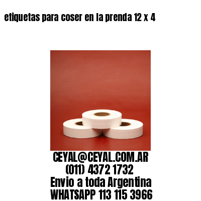 etiquetas para coser en la prenda 12 x 4