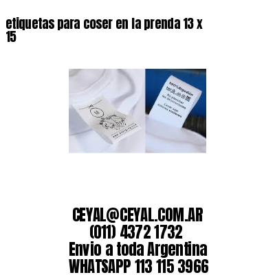 etiquetas para coser en la prenda 13 x 15