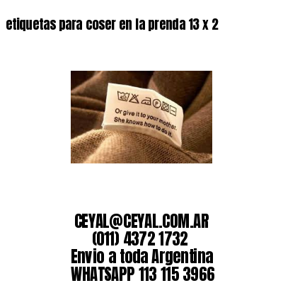 etiquetas para coser en la prenda 13 x 2
