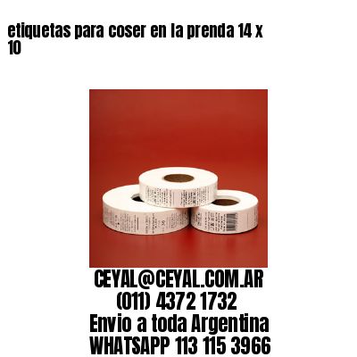 etiquetas para coser en la prenda 14 x 10