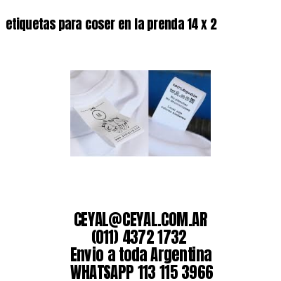etiquetas para coser en la prenda 14 x 2