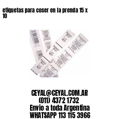 etiquetas para coser en la prenda 15 x 10