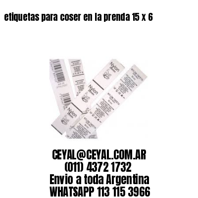 etiquetas para coser en la prenda 15 x 6