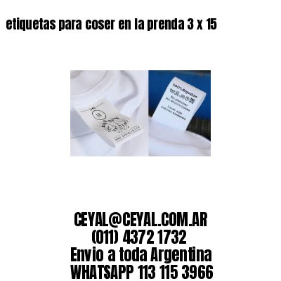etiquetas para coser en la prenda 3 x 15