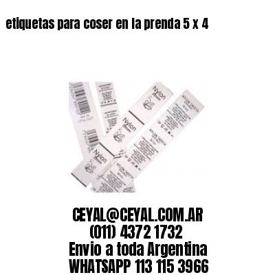 etiquetas para coser en la prenda 5 x 4