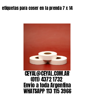 etiquetas para coser en la prenda 7 x 14